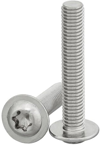 Linsenkopfschraube mit Flansch und Innensechsrund/Torx (ISR,TX) nach Norm: ISO 7380-2 rostfreier Edelstahl A2 V2A Vollgewinde Flanschschraube Flachkopfschraube (M5 x 20 mm, 10 Stück)