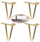 Gold Tischkufen, Hairpins Möbelbeine, Hairpin Leg aus Stahl Tischbeine Tischfuß, 2 Streben Ø 10 mm | Höhe 10-30cm | inkl. Anti-Rutsch-Bodenschoner + Schrauben, 4 Stück (gold25cm)
