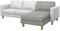 Soferia Kompatible Ersatzbezug fur KARLSTAD Anbau Recamiere, Stoff Strong Light Grey (FLECKENBESTÄNDIG und Kratzfest), Grau