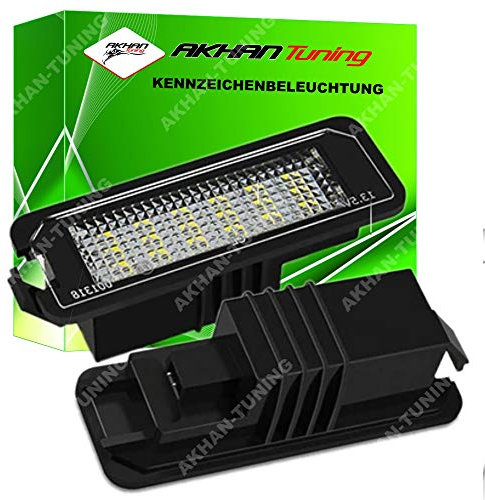 akhan - Kennzeichenbeleuchtung Ama-rok, Art-eon, Be-etle, CC, Craf-ter, EOS, Golf 4, 5, 6, 7, Lu-po, Bee-tle. Pas-sat B7, CC, B6 (3C), B8, Pha-eton, Polo 6R/6C, 9N, Weiß