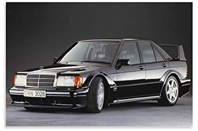 Auto-Poster Mercedes Benz 190e, dekoratives Gemälde, Leinwand, Wandkunst, Wohnzimmer, Schlafzimmer, Gemälde, 50 x 75 cm