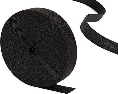 Dicke, schwarze elastische Bänder zum Nähen von DENSCO Bund, 40 mm, 5 Meter, 3,8 cm breite Rolle, elastisch, Schneidern, Stirnbänder, Hosen, Perückenband und DIY Handwerk (Schwarz, 40 mm - 5 m)