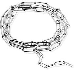 QUADRI - 925er Elegante Armband (Büroklammer) versilbert für Frauen und Herren aus 925er Echtsilber - Breite 4.5mm - Länge 18 cm mit weiterer Verlängerung von 2.5 cm - Zertifikat Made in Italy