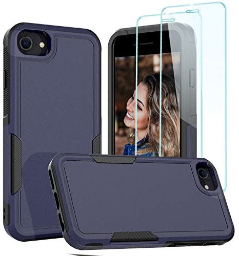Jeylly for iPhone SE 2022 (3rd Gen)/SE 2020/iPhone 8/7 Case, [Military Grade Drop Protection][Anti Scratch & Fingerptint] Shockproof Protective Phone Cover Case for iPhone SE/8/7 4.7 inch, Navy Blue