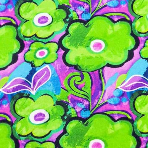 Viskosestoff - Blumen Musterung als Meterware, 50 cm