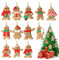 Zueyen Confezione da 12 decorazioni da appendere all'albero di Natale, set di ornamenti, con motivo di pan di zenzero, per feste, accessori fai da te (11 stili di design)