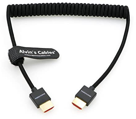 Alvin's Cables 8K 2.1 Full HDMI Geflochtenes Spiralkabel für Atomos Ninja-V 4K-60P Record von Z-CAM für Canon-C70, für Sony A7S3| A9| A74