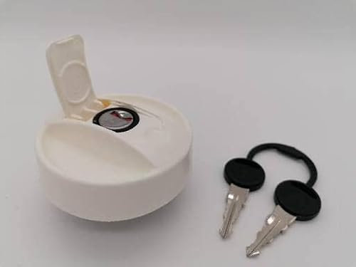 CR-MOESANCO® Bouchon d'eau camping-car pour réservoir de caravane ou de bateau avec clés et couvercle BLANC