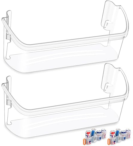 [2 PACK] UPGRADED 242126602 Refrigerator Door Bin Shelf Replacement For Frigidaire Door Shelf Replacement -LFSS2612TF0 LFSS2612TF4 Frigidaire Door Bin Bottom Shelf Parts 2421266 PS12364199 Shelves