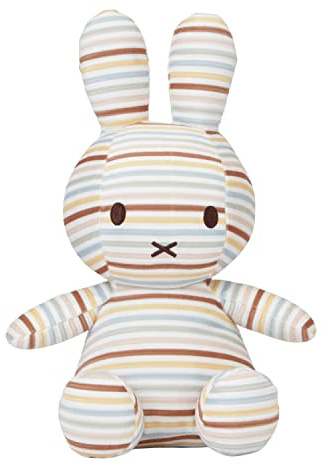 Little Dutch NIJN877 Kuscheltier/Stofftier Miffy - Vintage Sunny Stripes All Over (35 cm)
