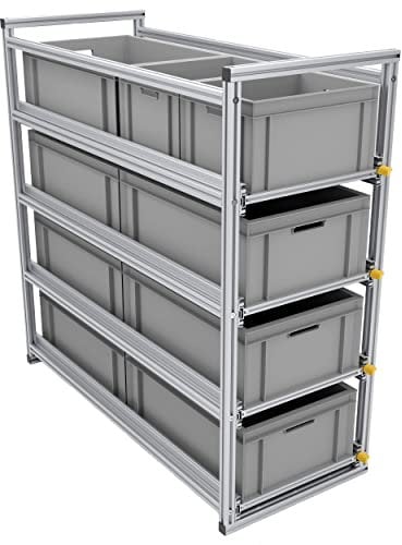 Heckauszug 120cm, mehrere Etagen, 220kg Belastung, Heckgarage - ideal für Kastenwagen und Camper (Ebenen: 4)