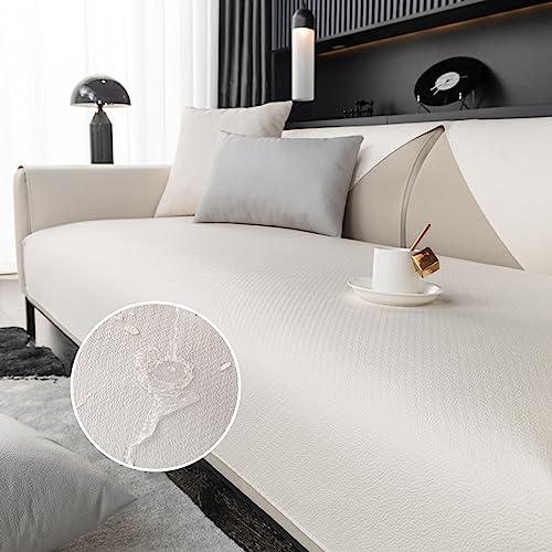 Sofa üBerzug Ecksofa L Form Wasserdicht, Sofabezug 3 2 4 Sitzer mit Armlehne Kunstleder, Couch üBerzug mit Rutschfest Boden SofaüBerwüRfe, Kratzschutz Couchschoner Sofaschutz, Leicht Zu Reinigen