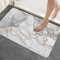DEXI Badematte rutschfest 43 x 80 cm, Super Absorbierende Badezimmerteppich, schnelltrocknende Badvorleger, Waschbar Duschvorleger für Dusche, Badewannen und Badezimmer, Hellgrau
