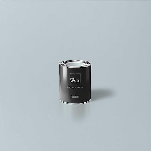 New Walls Pittura murale di alta qualità, blu, grigio blu, liquido Luxury, vernice a dispersione per interni, 1 l