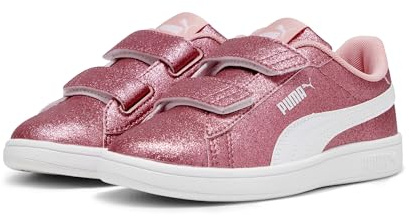 PUMA Mädchen Smash 3.0 Glitz Glam Sneakers 28, Peach Smoothie White Pink