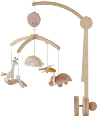 NOUKIE’S – Mobile musical en bois – Popsie le dinosaure – Mélodie Brahms – Compatible avec berceau, Lit à barreaux et parc - Idéal dès la naissance pour apaiser bébé