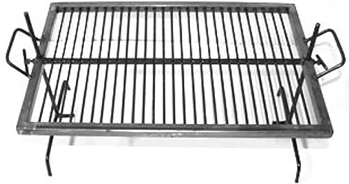 Sor Pampa Grill - Argentine-Style Iron Grill - BBQ Parrilla Asado. Floating Iron Grill with Adjustable Legs (40 x 24 in)