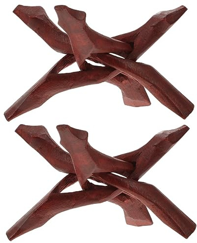 COHEALI 2 Pièces Support De Coquille D'ormeau Base De Trépied En Cristal Coquille D'ormeau Pour Le Maculage Bâtons De Bois Support D'affichage Présentoir à Œufs Égouttoir En Bois Air