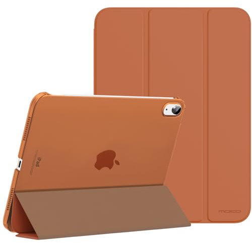 MoKo Hülle für iPad (A16) 11. Generation 11 Zoll 2025, iPad 10. Generation 10,9 Zoll 2022, Schlanke Stand Schutzhülle mit Hart PC Transparent Rückseite, Dunkel Kaffee