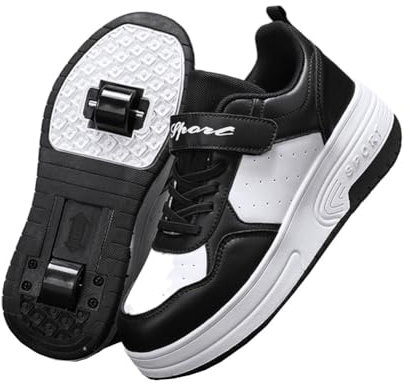 ENEN Schuhe mit Rollen für Jungen & Mädchen, Outdoor Turnschuhe mit Rollen Versenkbarer, Schuhe mit Rollen Kinder, 2-in-1 Roller Schuhe Turnschuhe mit 2 Rollen
