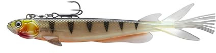 DAIWA Prorex V-Marley Pelagic Shad, 21,0cm, 80g, Hakengröße 1/0, Gummifischköder, Natural UV Perch, 15227-006