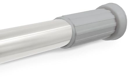 HOMEYA - Barra de Tensión para cortina de ducha o marco de puerta, Barra extensible de aluminio para armario, cocina, sin taladro, Barra ajustable, 110-200cm Plateado con gris
