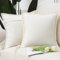 Madizz 2er Set Fransen Chenille Schlicht Zierkissenbezüge Modern Kissenbezug Kissenhülle Sofakissen Lendenkissen für Sofa Schlafzimmer Cremeweiß 60x60 cm
