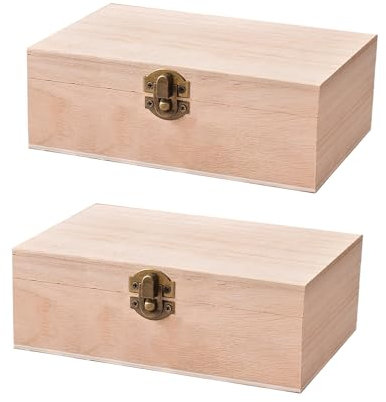 douyif Holzkiste Mit Deckel Holz Schatztruhe Naturbelassene Kleine Holzboxen Mit Deckel Mini Holzboxen Holzkiste für Diy Craft Malerei Beschriftung Schreiben Dekoration (Protokollfarbe, 15x10x6cm)