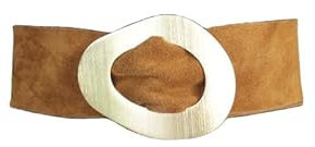 FrasiBags Breiter Damen-Gürtel aus Wildleder mit Schleife, runder Ring, oval, Damengürtel aus Wildleder, hoher Gürtel für Damen, Leder Made in Italy, Leder, Einheitsgröße