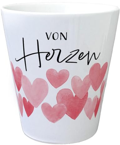 Herzen Blumentopf mit Spruch Von Herzen Danke Gastgeschenk Hochzeit Brautpaar Muttertag Liebe Idee für Mutter