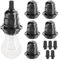 greate 6x E27 Fassung schwarz - Lampenfassung E27 schwarz 250V 60W - Lampensockel E27 aus Kunststoff - Sockel E27 Lampenfassung - E27 Sockel Fassung für Tischlampe, Stehlampe oder Deckenleuchte