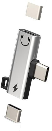 USB-C Kopfhörer Adapter 2-in-1 für Apple iPhone 15 iPad Kompatibel Mit Samsung DAC Aufladen Anschluss Splitter Doppelstecker AUX Ladeadapter USBC Audio Kabel Handy Laptop Musik Mikrofon Buchse Cable