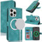 Zouzt Case for iPhone 15 Pro (6.1), [Compatible with MagSafe] Magnetic PU Leather Wallet Case with Card Holders and Kickstand, Wireless Charging Flip Folio Phone Cover - Vintage Green