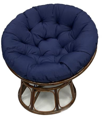 Hiseng Papasansessel Kissen Sitzauflage, Rundes Papasan Stuhlkissen, Wasserdicht Dicke Stuhlkissen Bequem & Weich Sitzkissen Hängesessel für Indoor Outdoor Garten Stuhlauflage (Marineblau,120cm)