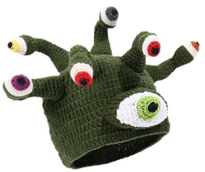 Oshhni Cartoon-Oktopus-Mütze, Halloween-Beanie, Monster-Mütze, Rollenspiel, Verkleidung, Neuheit, Cosplay-Kappe, Strickmütze für Bühnenauftritte