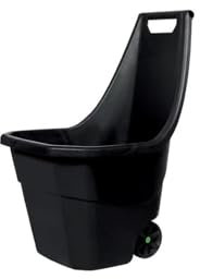 Stolmet Load&Go Garden Trolley | 55L & 85L | Lightweight Dual-Wheel Rolling Cart | Durable Plastic Garden Barrow with Easy Grip | Available in Black or Green (Black, 55L Wheelbarrow)