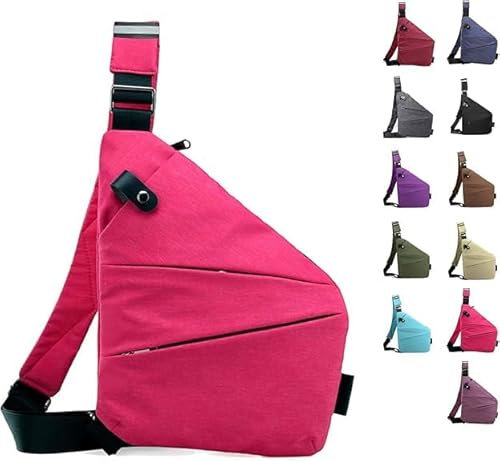 TanyoKing Gipfelfreund Anti Diebstahl Tasche, Diebstahlsichere Umhängetasche, Wasserresistent Sling Bag, Anti-Diebstahl Sling Bag, Wasserresistent, Anti Diebstahl Tasche Damen (E, Linke Schulter)