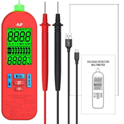 A2 Teststift Multimeter mit wiederaufladbarem Akku, großer Bildschirm (B)