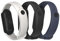 Momowin 3 Pcs Bracelet en Silicone pour Mi Band 8, Bracelet de Remplacement Imperméable et Respirant pour Hommes et Femmes (noir + gris clair + bleu nuit)