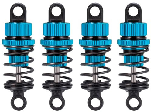 Runup 4-teiliges RC Stoßdämpfer Set, Öl RC Vorne Hinten Aluminium Dämpfer Set für 1/10 M-03/M-04/M-05/M-06 RC Upgrade-Teile (52mm Blau)