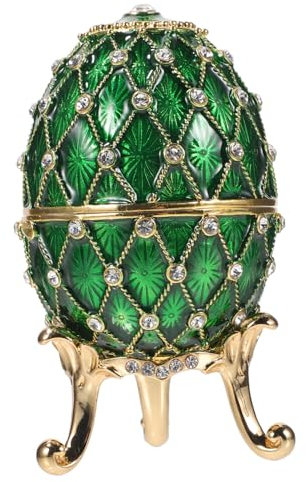 BESPORTBLE Vintage Schmuckkästchen Eiform Emailliertes Dekorative Eierstatue Schmuckaufbewahrung Für Ringe Ohrringe Kreatives Desktop Ei Perfektes