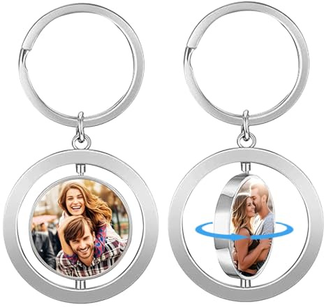 Schlüsselanhänger mit Foto Personalisierter Schlüsselanhängers Gravur Text Foto Schlüsselanhänger Foto Personalisierte Geschenke Geeignet für Männer Frauen Väter Freunde