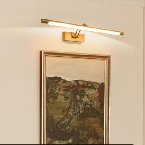 TZSMUM LED Spiegellampe Bad Wandlampe Indoor Wandleuchte mit Schwenkbarem Lampenkopf Wandbeleuchtung 270° Drehbare Wandleuchten Lange für Flur Arbeitszimmer Badezimmer (Kupfer-Neutrales Licht,40cm)