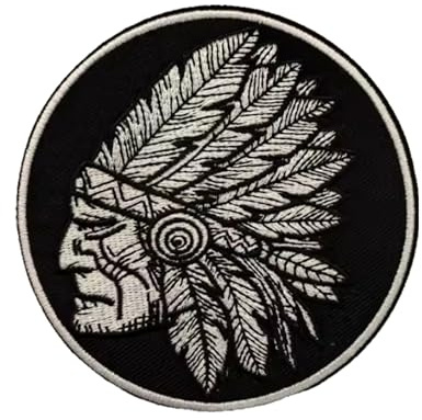 Indian | Aufnäher zum Aufbügeln | Indian | Patch Biker | Motorrad Westen | Motorradbekleidung | Stickerei auf Pilot Motorrad Jacken | DIY Motorrad Jacken