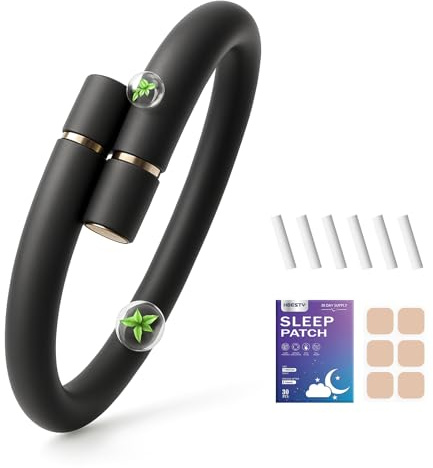 Mosquito Repellent Bracelet with 6 Refills & Sleep Patches - DEET-Free Insect Repellent Bracelet, 180 Days Protection, Natural Essential Oils, Waterproof & Adjustable for Adults & Kids