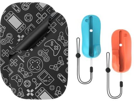 Support de souris pour manette de jeu avec tapis de souris pour Switch 2 Joy-Con (orange bleu)