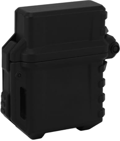 Tangxi Lighter Storage Case Box, Secure Hold Protective Oil Proof Lighter Container Organizer for Outdoor (Black)