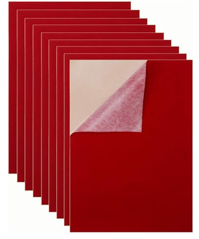 10 fogli di feltro autoadesivi, 4 fogli di feltro con dorso adesivo per scatola da gioielleria