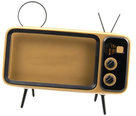 FONDOTIN Vintage Tv Phone Holder Speaker Retro Cell Phone Support for Home Office Coffee Color