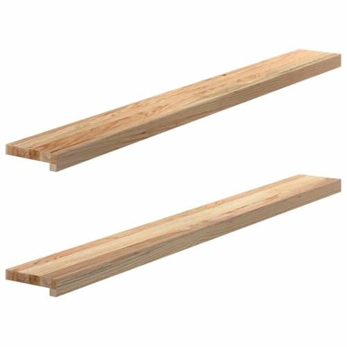 Lot de 2 Appui de Fenêtre, Rebord Tablette de Fenêtre 2 pcs non traité 140x15x2cm bois chêne massif